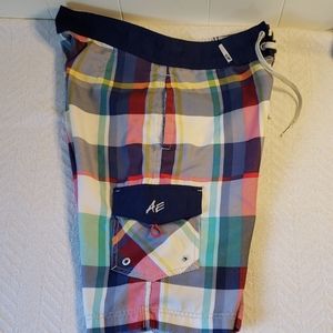 AMERICAN EAGLE Outfitters Swim Trunks S Surf Board Shorts 30X10 Strad & Trad '77